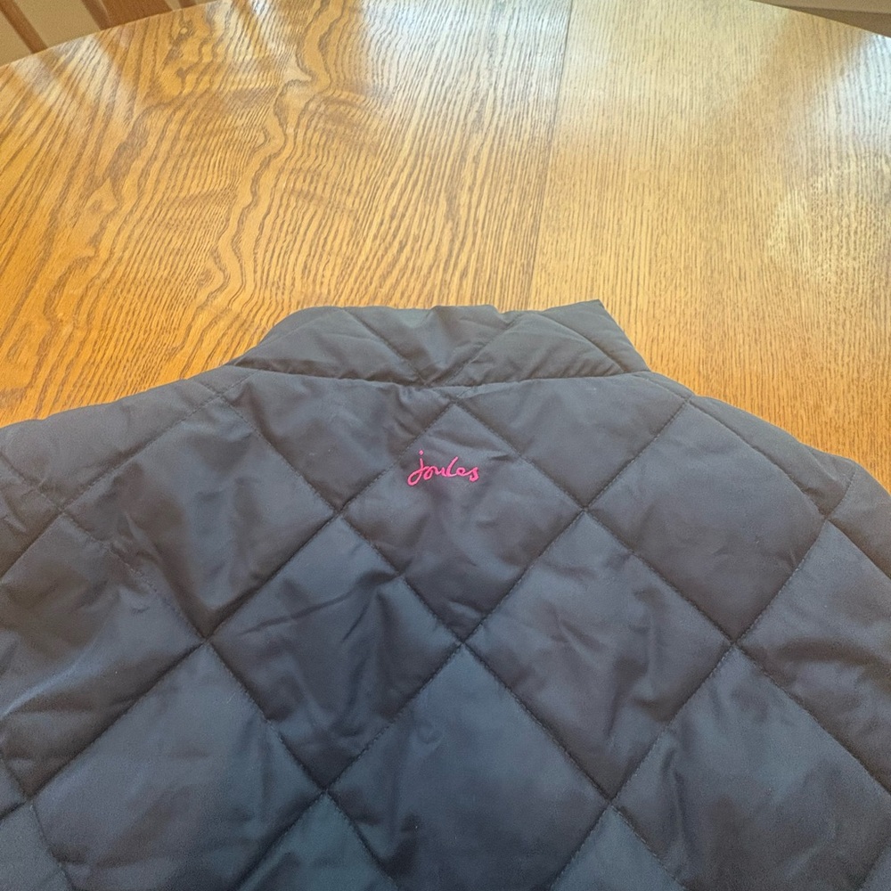 Joules Navy Blue Polka Dot Quilted Reversible Puffer Vest US 10 EUC - Picture 7 of 11